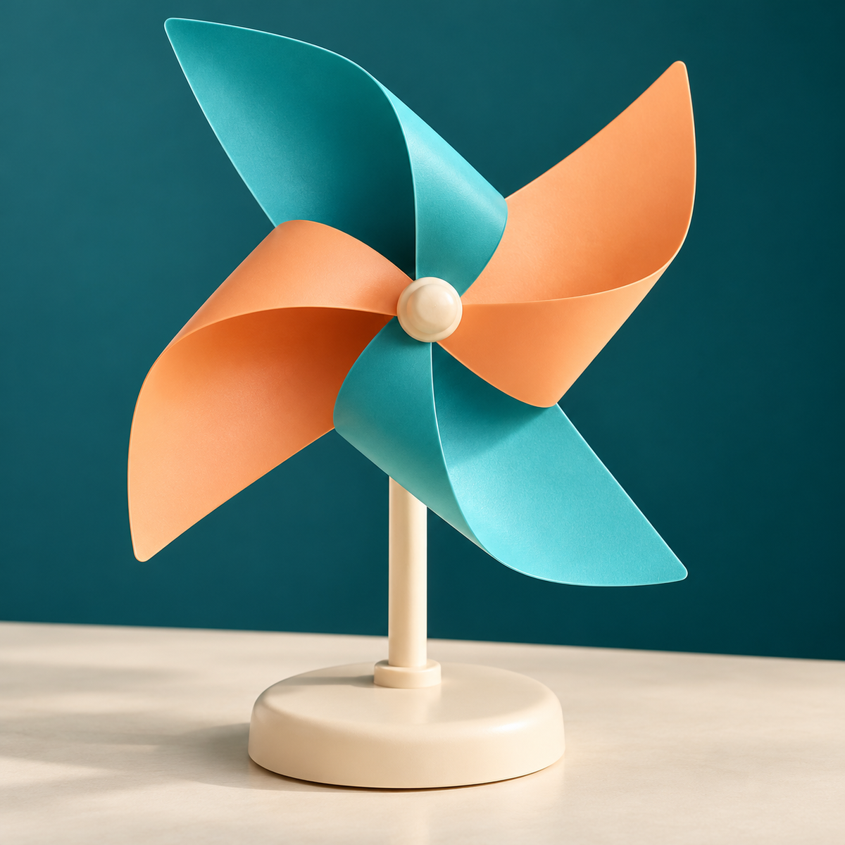 AI-generated illustrative Wind Wheel Discovery Stand, view 1