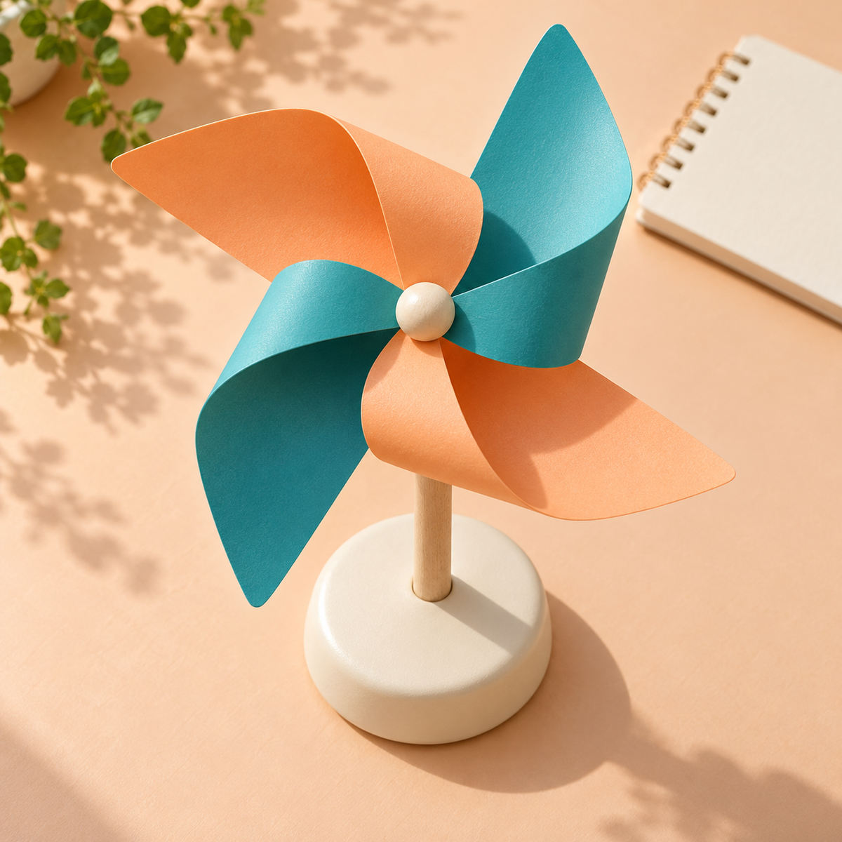 AI-generated illustrative Wind Wheel Discovery Stand, view 2
